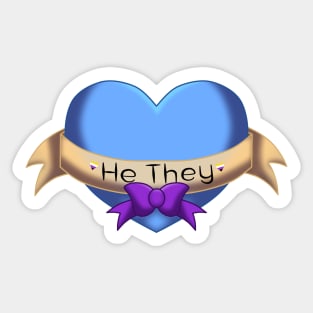 He they pronoun heart Sticker